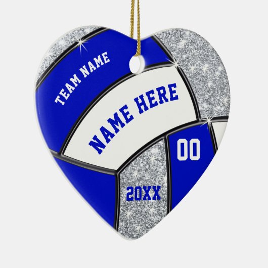 Herzförmige, Personalisierte Volleyballverzierunge Keramik Ornament (Rechts)