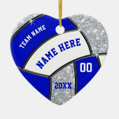 Herzförmige, Personalisierte Volleyballverzierunge Keramik Ornament (Vorne)