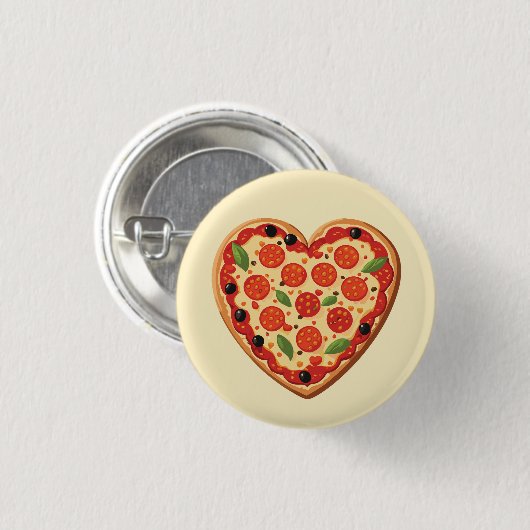 Herzförmige Pizza Button (Vorne & Hinten)