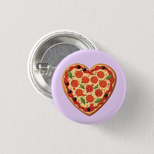 Herzförmige Pizza Button (Vorne & Hinten)