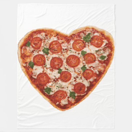 herzförmige Pizza-Decke Fleecedecke (Vorderseite)