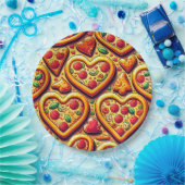 Herzförmige Pizza Lovers Plate Pappteller (Party)