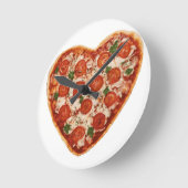 herzförmige Pizza Runde Wanduhr (Winkel)