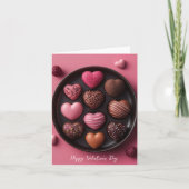 Herzförmige Pralinen Valentins Gruß Karte (Vorderseite)