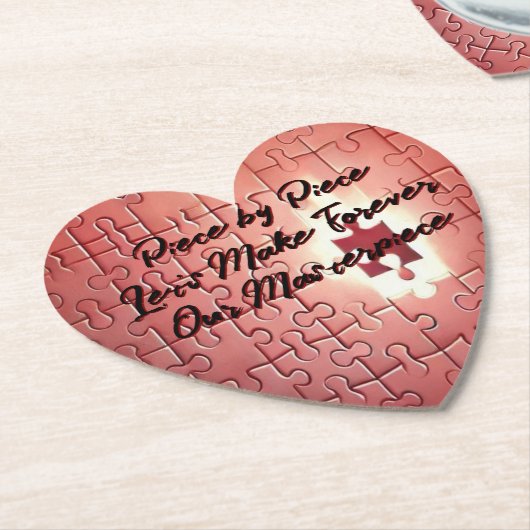 Herzförmige Puzzle Coaster Untersetzer (angewinkelt)