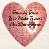 Herzförmige Puzzle Coaster Untersetzer (Vorderseite)