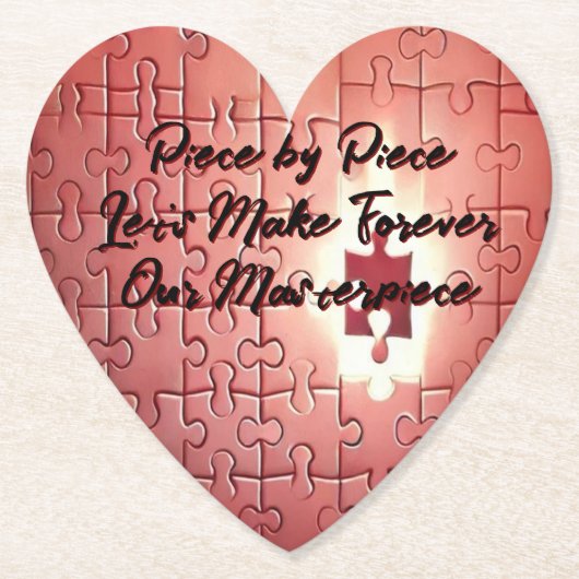 Herzförmige Puzzle Coaster Untersetzer (Vorderseite)