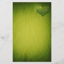 Herzförmige Rasen-Blume Schmetterling Briefpapier