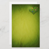 Herzförmige Rasen-Blume Schmetterling Briefpapier (Vorne/Hinten)