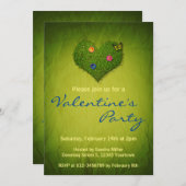 Herzförmige Rasen-Blume Schmetterling Einladung (Vorne/Hinten)