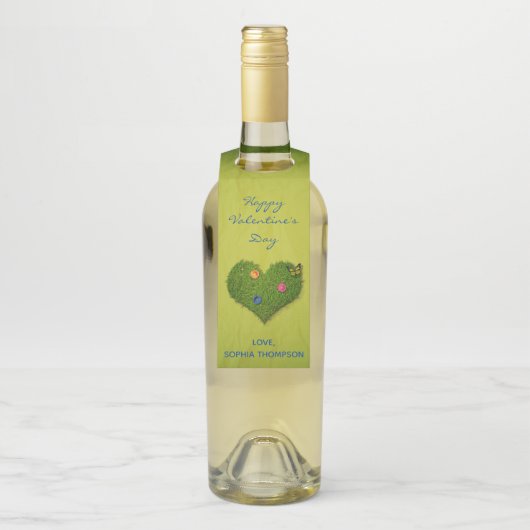 Herzförmige Rasen-Blume Schmetterling Flaschenanhänger (Auf Flasche)