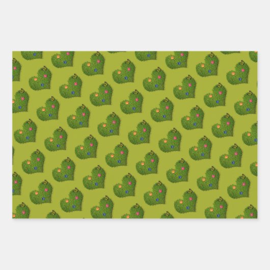 Herzförmige Rasen-Blume Schmetterling Geschenkpapier Set (Vorderseite 3)