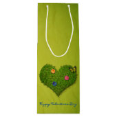 Herzförmige Rasen-Blume Schmetterling Geschenktüte Für Weinflaschen (Vorderseite)