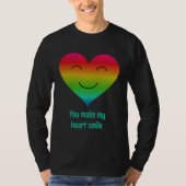 Herzförmige Regenbogenfarben T-Shirt (Vorderseite)