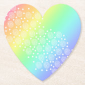 Herzförmige Regenbogenleuchte Untersetzer (Vorderseite)