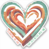 Herzförmige Retro Aufkleber (Vorderseite)