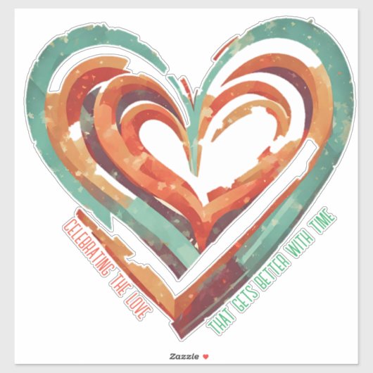 Herzförmige Retro Aufkleber (Blatt)