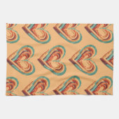 Herzförmige Retro Geschirrtuch (Horizontal)