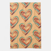 Herzförmige Retro Geschirrtuch (Vertikal)