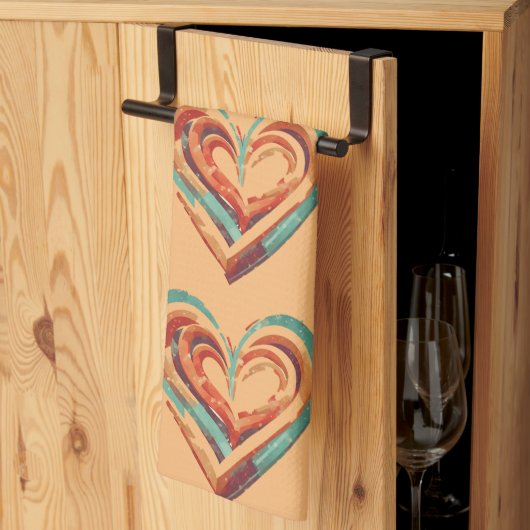 Herzförmige Retro Geschirrtuch (Drittel gefaltet)