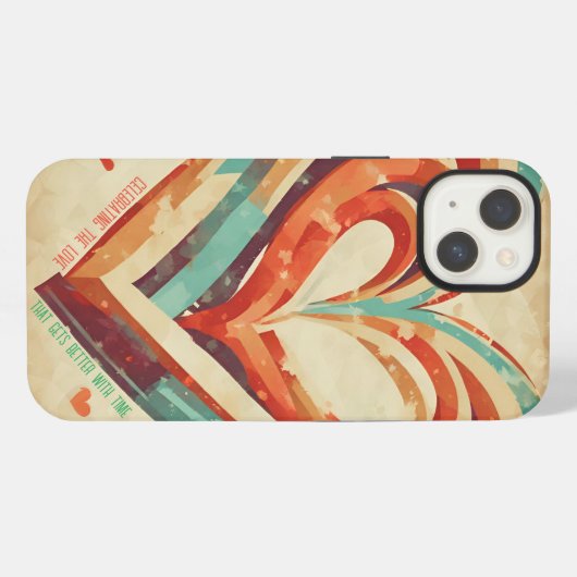 Herzförmige Retro iPhone Hülle (Rückseite (Horizontal))