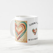 Herzförmige Retro-Kaffee-Tasse Kaffeetasse (Vorderseite Links)