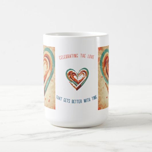 Herzförmige Retro Kaffeetasse (Mittel)