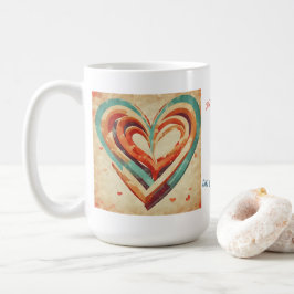 Herzförmige Retro Kaffeetasse