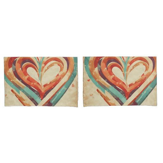 Herzförmige Retro Kissenbezug (Vorderseite-Set)
