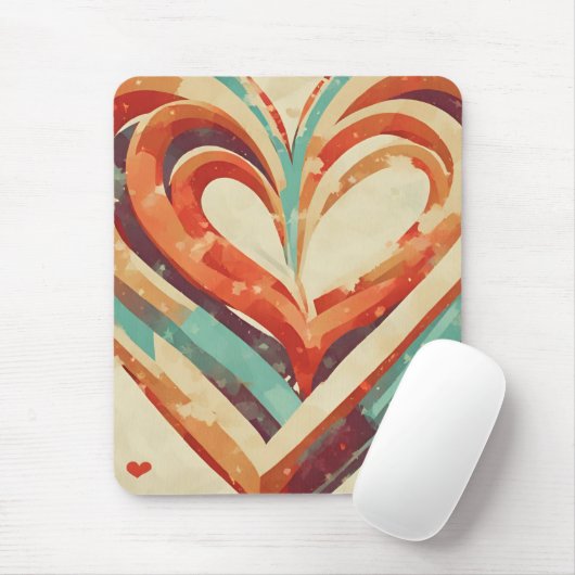 Herzförmige Retro Mousepad (Mit Mouse)