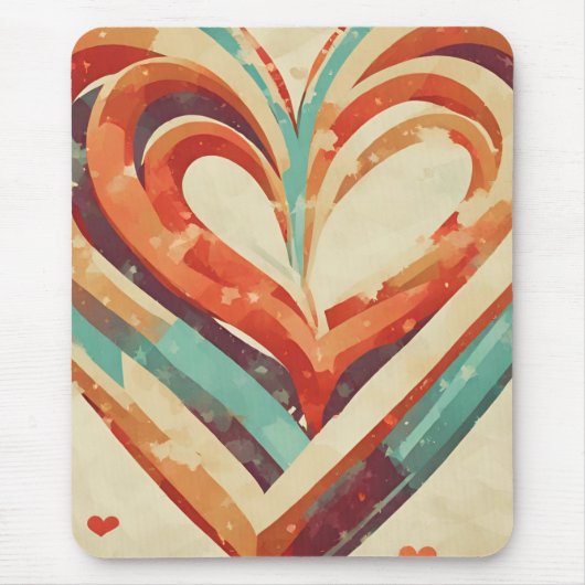 Herzförmige Retro Mousepad (Vorne)