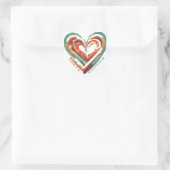 Herzförmige Retro Quadratischer Aufkleber (Tasche)