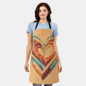 Herzförmige Retro Schürze (Getragen)