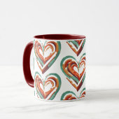 Herzförmige Retro Tasse (Vorderseite Links)