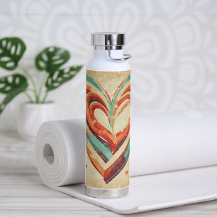Herzförmige Retro Trinkflasche