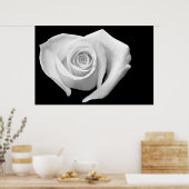 Herzförmige Rose, Schwarz und Weiß Poster (Küche)