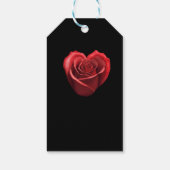 Herzförmige Rote Rose- Geschenkanhänger (Rückseite)