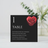 Herzförmige Rote Rose-Hochzeitssattelkarte- Einladung (Stehend Vorderseite)