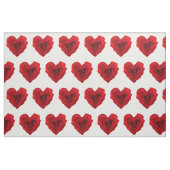 Herzförmige Rote Rose Stoff (Fat Quarter (45,7 x 55,9 cm))