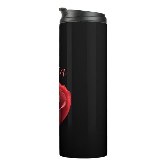 Herzförmige Rote Rose- Thermosbecher (Nach rechts gedreht)