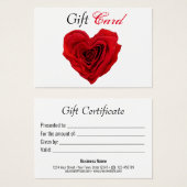 Herzförmige Rote Rose Valentinisches Geschenkgutac (Vorne & Hinten)