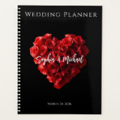 Herzförmige rote Rosen-Hochzeit Planer (Vorderseite)