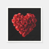 Herzförmige rote Rosen-Hochzeit- Serviette (Vorderseite)