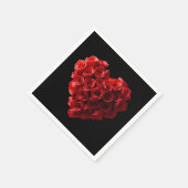 Herzförmige rote Rosen-Hochzeit- Serviette (Ecke)