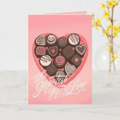 Herzförmige Schokoladenkiste Valentine Gruß Karte (Gelbe Blume)