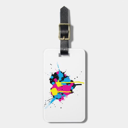 Herzförmige Tinte Spritzer Gepäckanhänger (Vorderseite vertikal)