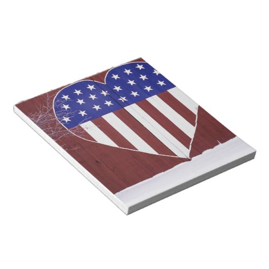 Herzförmige US Flagge Notizblock (angewinkelt)