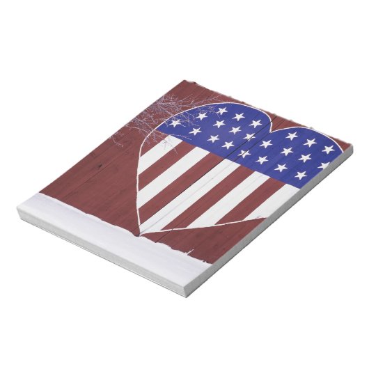 Herzförmige US Flagge Notizblock (Rotiert)