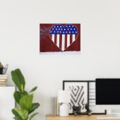 Herzförmige US Flagge Poster (Heimbüro)