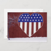 Herzförmige US Flagge Postkarte (Vorne/Hinten)